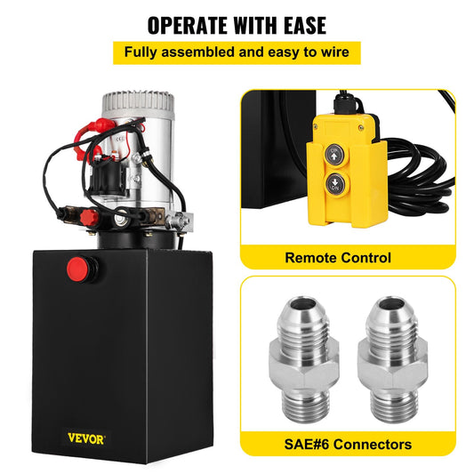 Hydraulic Power Unit with 12L Metal Tank, Double Acting, 3200 PSI, 16.3 kg