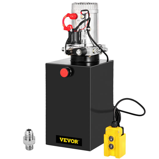 VEVOR Hydraulic Pump Electric Pump 15 Quart Single Acting for Dump Trailer