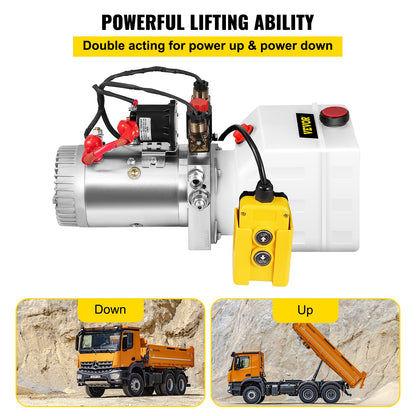 Vevor 3 Quart Double Acting Hydraulic Pump Dump Trailer 12v Unit Pack Control Kit