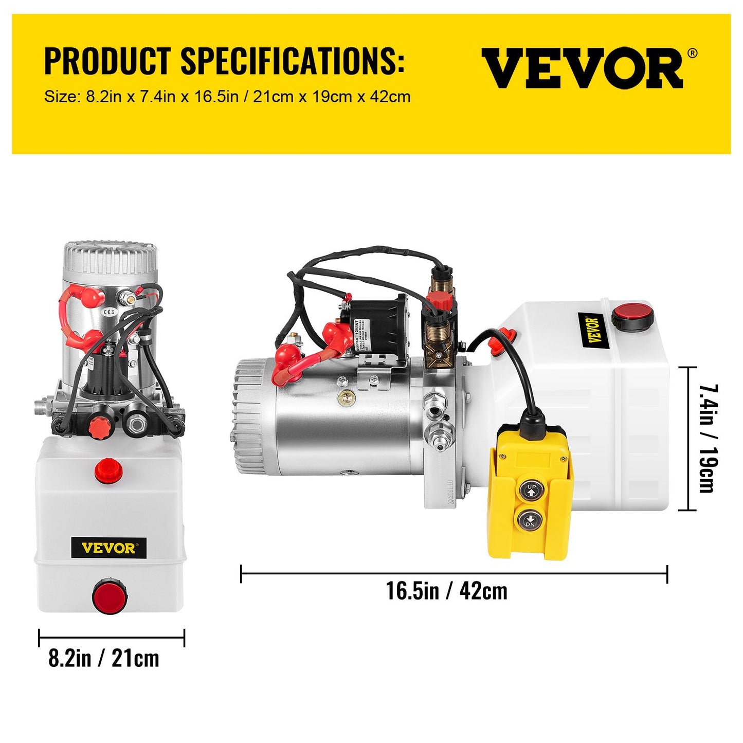 3L Double Acting Hydraulic Pump for Dump Trailer with Control Kit, 12V