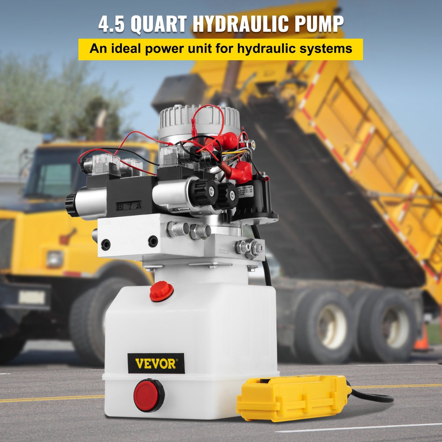 Vevor 4.5 Quart Double Solenoid Double Acting Hydraulic Pump Car Lift Remote Zz004234