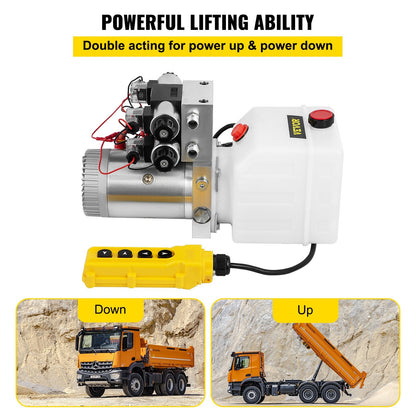 4.5L Double Acting Hydraulic Pump with Remote for Car Lift, 12V DC, 1600W