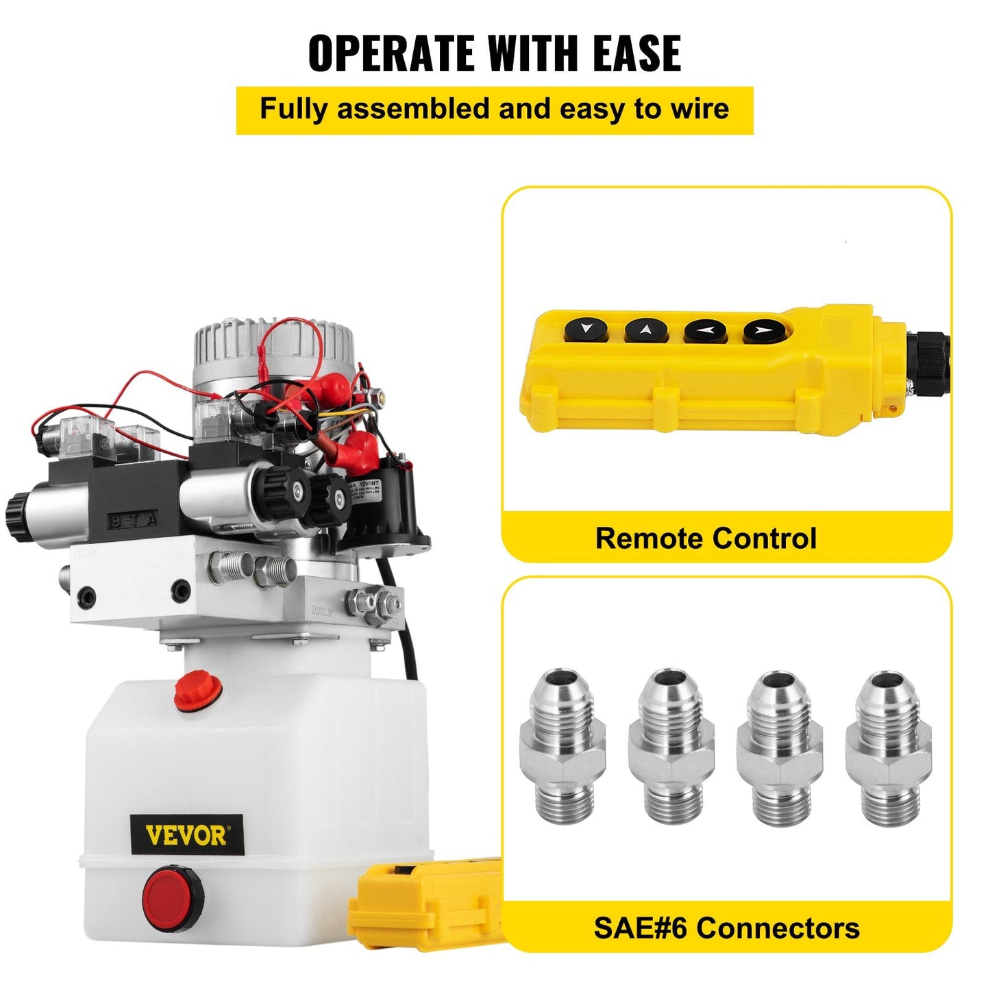 4.5L Double Acting Hydraulic Pump with Remote for Car Lift, 12V DC, 1600W