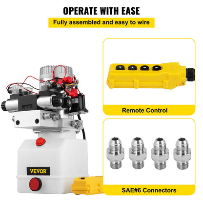 Vevor 4.5 Quart Double Solenoid Double Acting Hydraulic Pump Car Lift Remote Zz004234