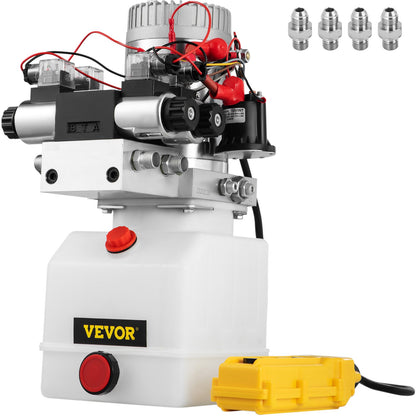Vevor 4.5 Quart Double Solenoid Double Acting Hydraulic Pump Car Lift Remote Zz004234