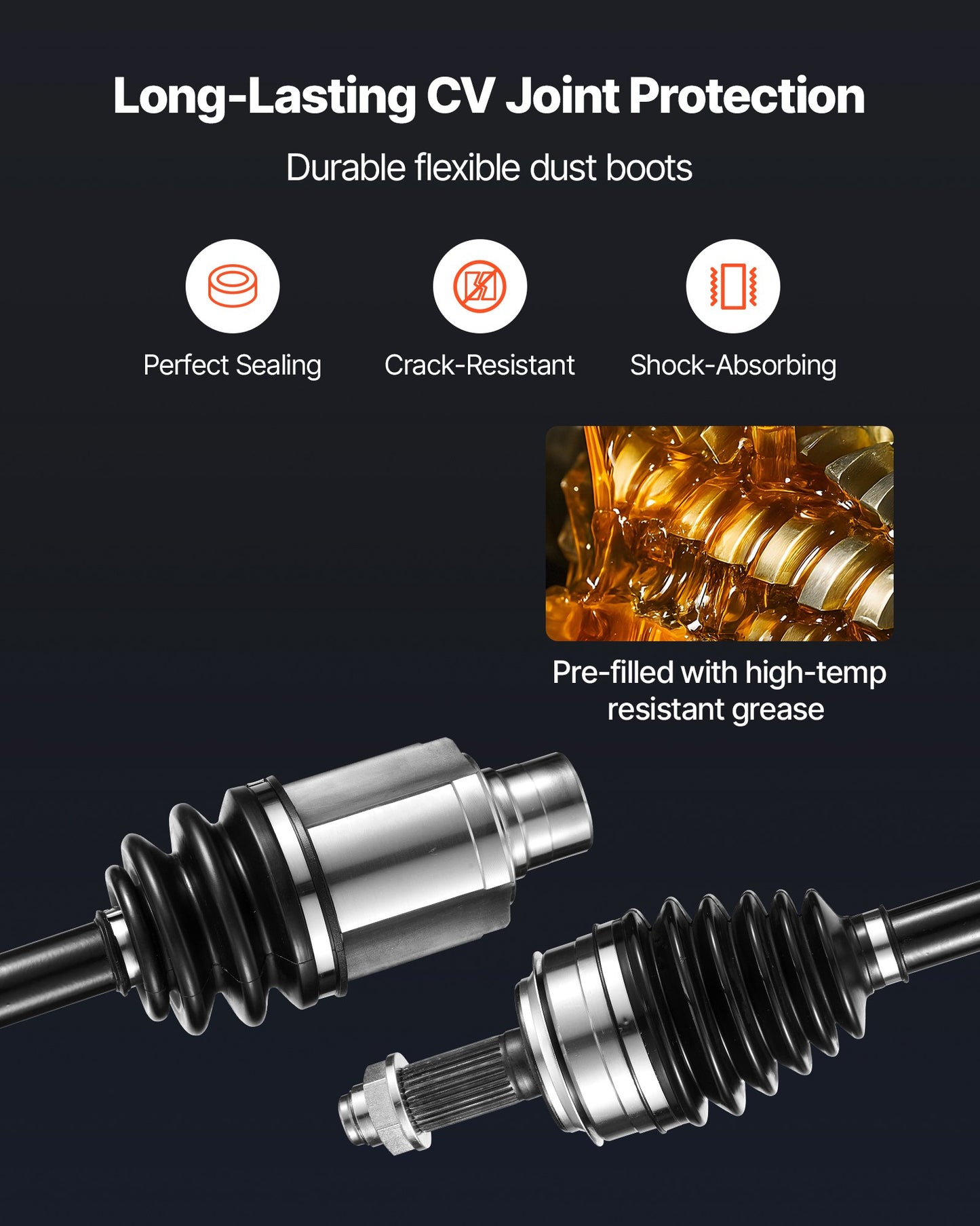 CV Axle Shaft Assembly, 2 Pieces Front Left & Right (Driver and Passenger Side), Automotive Replacement CV Joint Axles Pair Compatible with 2005-2006 Honda Odyssey, Alloy Steel & Carbon Steel