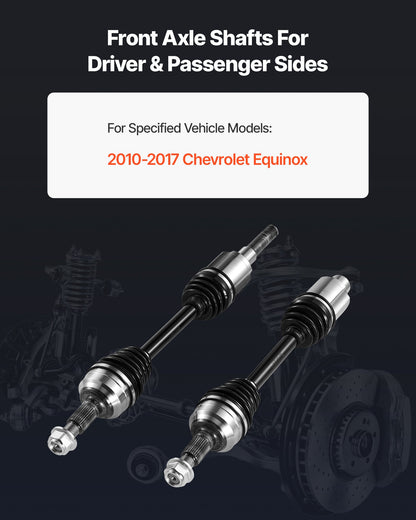 CV Axle Shaft Assembly, 2 Pieces Front Left & Right (Driver and Passenger Side), Automotive Replacement Joint Axles Pair Compatible with 2010-2017 Chevrolet Equinox, Alloy Steel & Carbon Steel