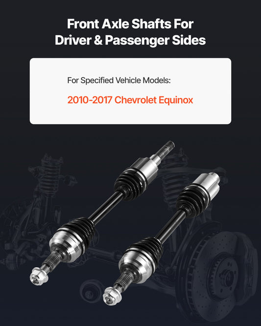 CV Axle Shaft Assembly, 2 Pieces Front Left & Right (Driver and Passenger Side), Automotive Replacement Joint Axles Pair Compatible with 2010-2017 Chevrolet Equinox, Alloy Steel & Carbon Steel