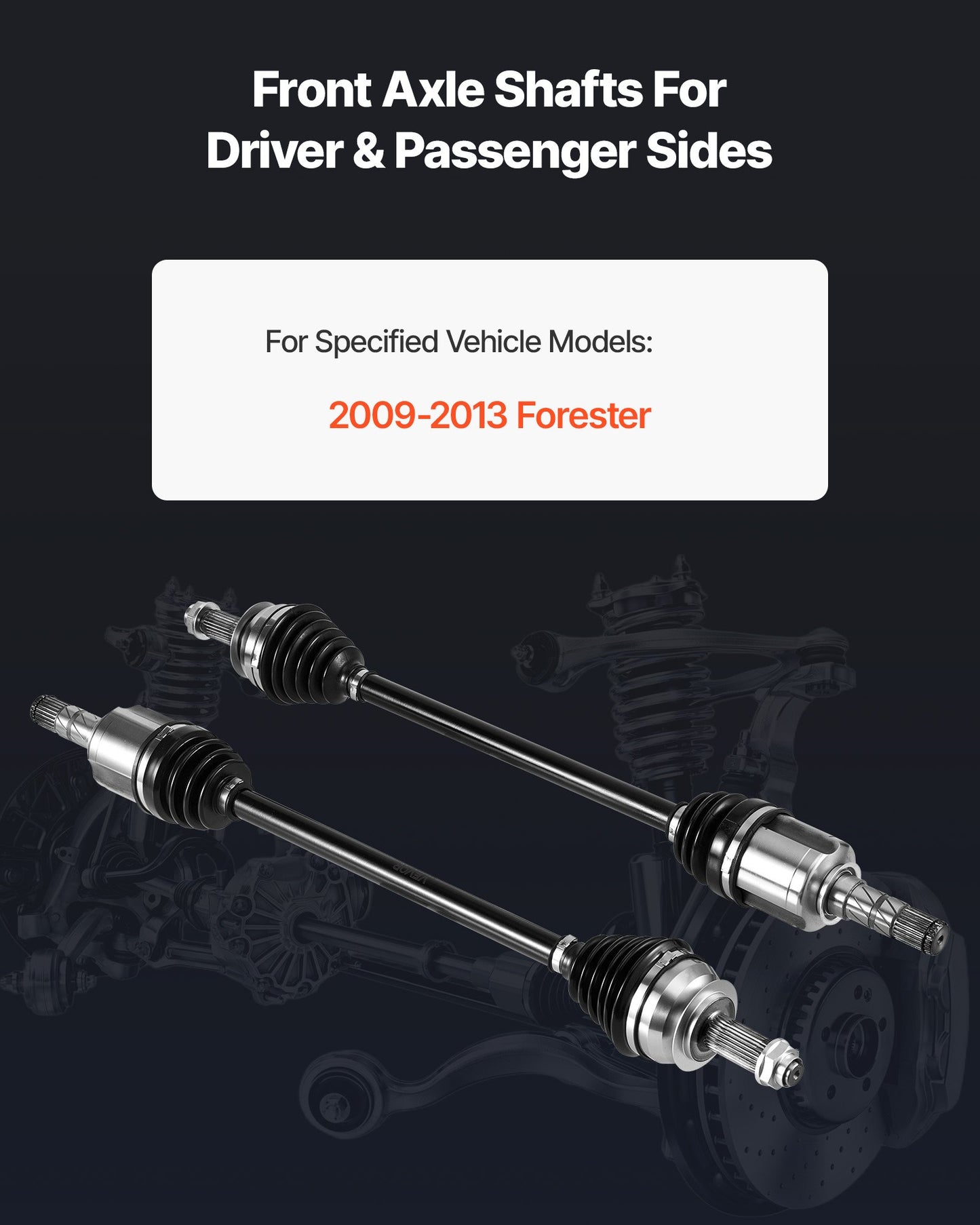 CV Axle Shaft Assembly, 2 Pieces Front Left & Right (Driver and Passenger Side), Automotive Replacement CV Joint Axles Pair Compatible with 2009-2013 Forester, Alloy Steel & Carbon Steel