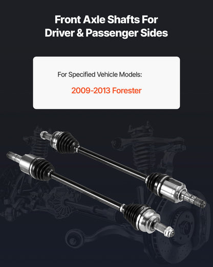 CV Axle Shaft Assembly, 2 Pieces Front Left & Right (Driver and Passenger Side), Automotive Replacement CV Joint Axles Pair Compatible with 2009-2013 Forester, Alloy Steel & Carbon Steel