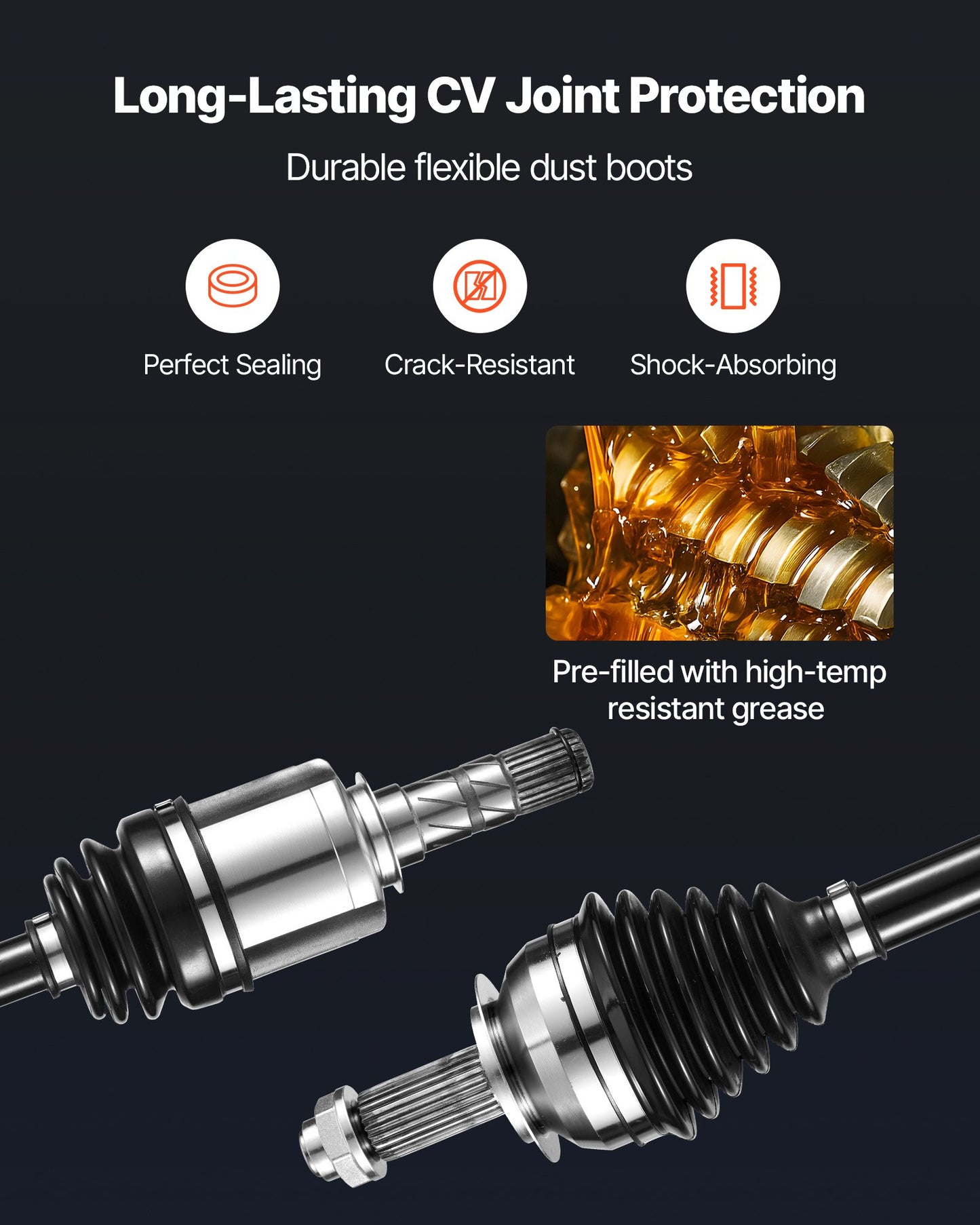 CV Axle Shaft Assembly, 2 Pieces Front Left & Right (Driver and Passenger Side), Automotive Replacement CV Joint Axles Pair Compatible with 2009-2013 Forester, Alloy Steel & Carbon Steel