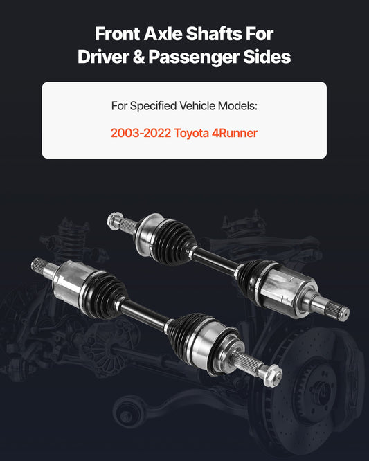 CV Axle Shaft Assembly, 2 Pieces Front Left & Right (Driver and Passenger Side), Automotive Replacement CV Joint Axles Pair Compatible with 2003-2022 Toyota 4Runner, Alloy Steel & Carbon Steel