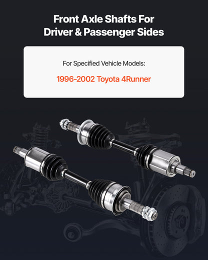 CV Axle Shaft Assembly, 2 Pieces Front Left & Right (Driver and Passenger Side), Automotive Replacement CV Joint Axles Pair Compatible with 1996-2002 Toyota 4Runner, Alloy Steel & Carbon Steel