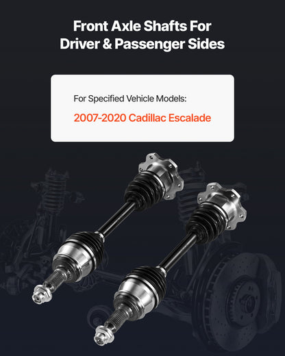 CV Axle Shaft Assembly, 2 Pieces Front Left & Right (Driver and Passenger Side), Automotive Replacement CV Axles Pair Compatible with 2007-2020 Cadillac Escalade, Alloy Steel & Carbon Steel