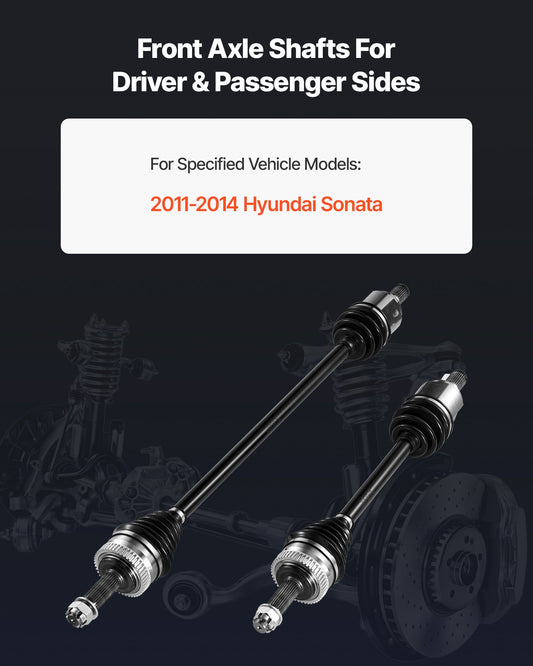 CV Axle Shaft Assembly, 2 Pieces Front Left & Right (Driver and Passenger Side), Automotive Replacement CV Joint Axles Pair Compatible with 2011-2014 Hyundai Sonata, Alloy Steel & Carbon Steel