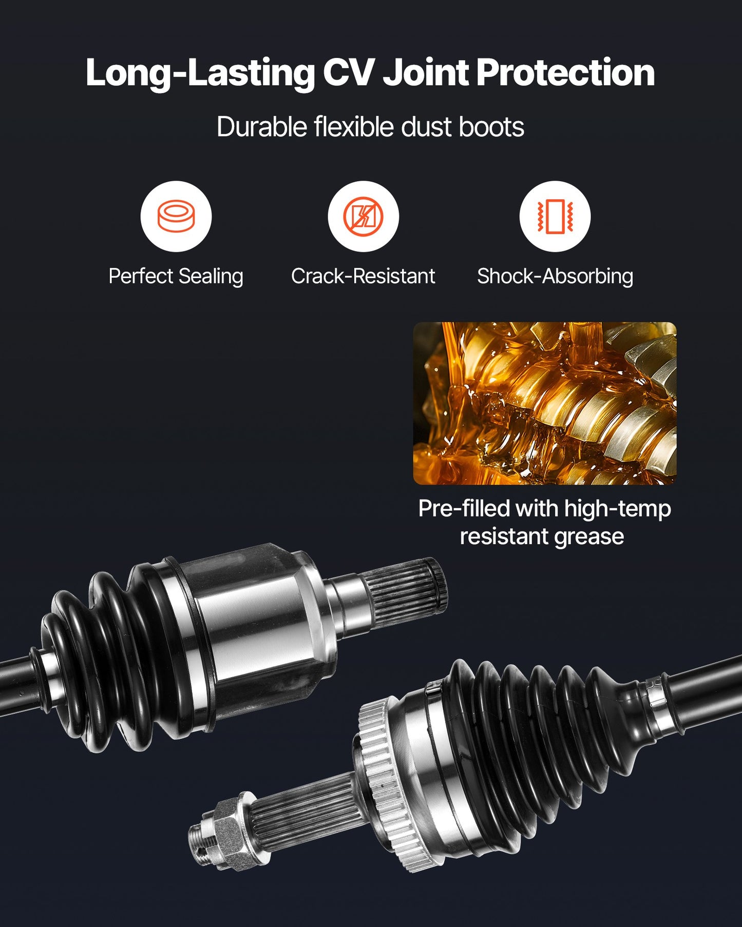 CV Axle Shaft Assembly, 2 Pieces Front Left & Right (Driver and Passenger Side), Automotive Replacement CV Joint Axles Pair Compatible with 2011-2014 Hyundai Sonata, Alloy Steel & Carbon Steel