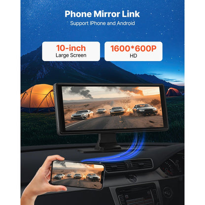 VEVOR Car Stereo Radio CarPlay Touchscreen 254mm Apple Android Front/Rear Camera