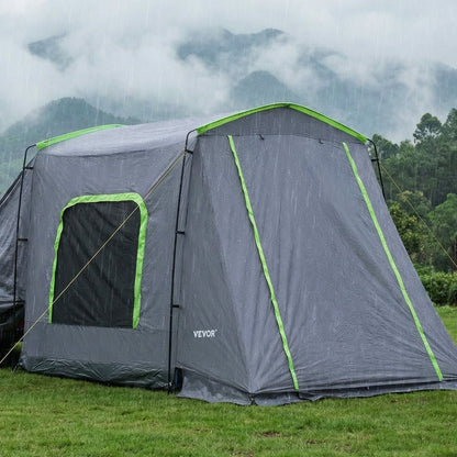 Large SUV Tent for 5–9 Person, 3.23 x 2.44m All-Season SUV Tailgate Tent with Ventilated Door & Mesh Windows, PU3000mm Waterproof Dual-Use Car Rear Hatch Tents for Outdoor Camping Hiking