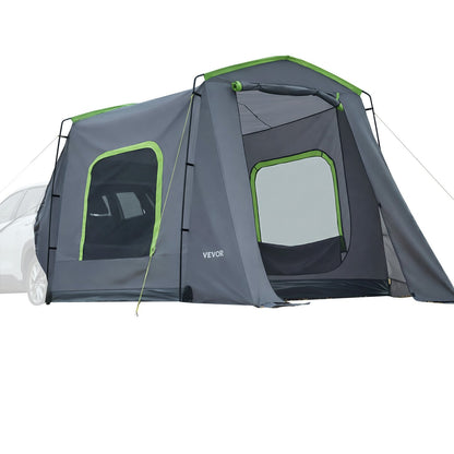 Large SUV Tent for 5–9 Person, 3.23 x 2.44m All-Season SUV Tailgate Tent with Ventilated Door & Mesh Windows, PU3000mm Waterproof Dual-Use Car Rear Hatch Tents for Outdoor Camping Hiking