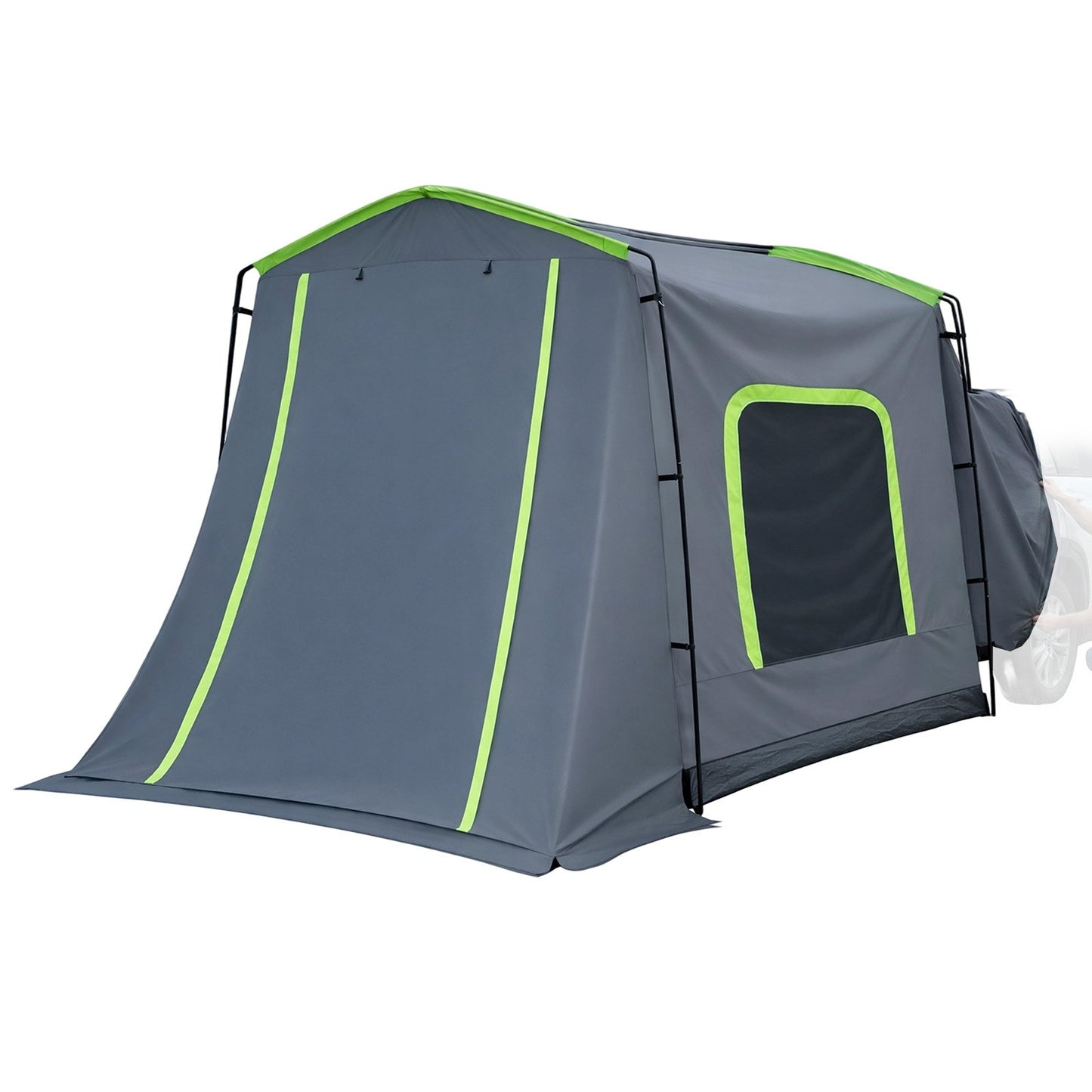 Large SUV Tent for 5–9 Person, 3.23 x 2.44m All-Season SUV Tailgate Tent with Ventilated Door & Mesh Windows, PU3000mm Waterproof Dual-Use Car Rear Hatch Tents for Outdoor Camping Hiking