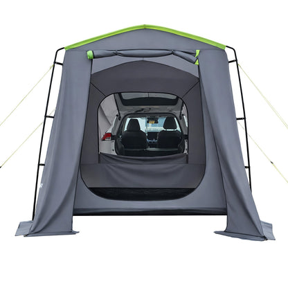 Large SUV Tent for 5–9 Person, 3.23 x 2.44m All-Season SUV Tailgate Tent with Ventilated Door & Mesh Windows, PU3000mm Waterproof Dual-Use Car Rear Hatch Tents for Outdoor Camping Hiking