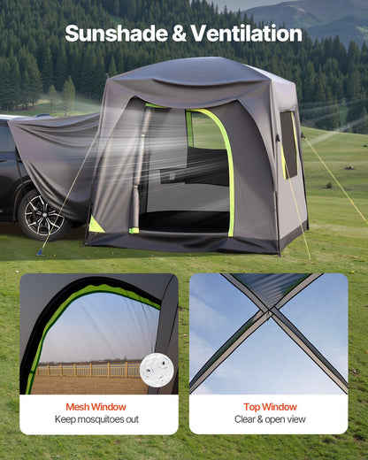 VEVOR SUV Camping Tent Outdoor SUV Tent with Rainfly Waterproof for 5-8 Person， 8.2 x 10.1 x 7.5 ft