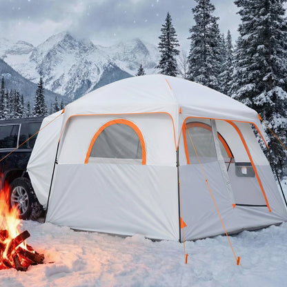 Large SUV Tent for 6 Person, 3.05 x 2.74m 3-Season SUV Tailgate Tent with Ventilated Doors & Mesh Windows, PU2000mm Waterproof Dual-Use Car Rear Hatch Tents for Outdoor Camping Hiking