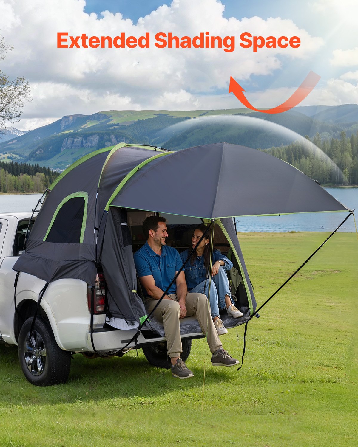 Waterproof Truck Bed Camping Tent for 2-3 People, Fits 1.5-1.6m Beds
