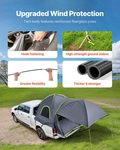 Waterproof Truck Bed Camping Tent for 2-3 People, Fits 1.5-1.6m Beds