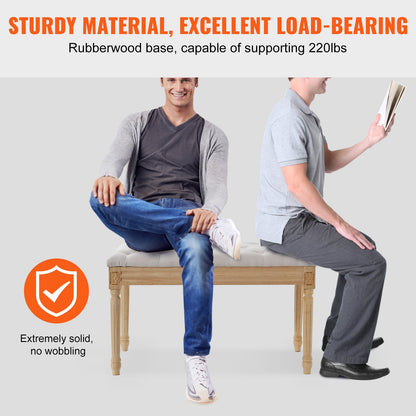 VEVOR Upholstered Bench, 16"W Ottoman Bench, End of Bed Bench with Foam Padded Cushion