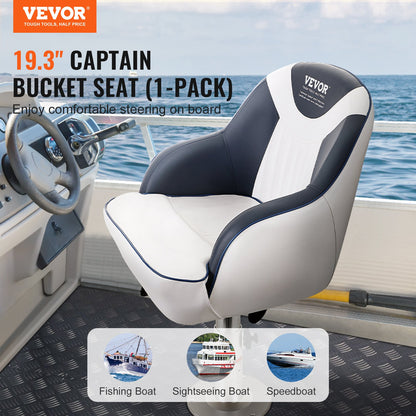 VEVOR Captain Bucket Seat, Pontoon Boat Seat with Thickened Sponge Padding, Boat