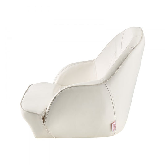 VEVOR Boat Seat Low Backrest Flip Up Boat Seat Captain Bucket Seat White