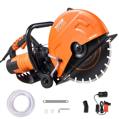 Electric Concrete Circular Saw, 35 cm Blade, 2800 W, Wet Cutting with Water Line