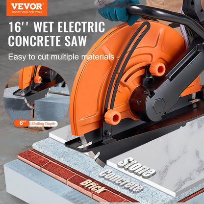 VEVOR Electric Concrete Saw, 16 in, 2800 W 15 A Motor Circular Saw Cutter with Max.