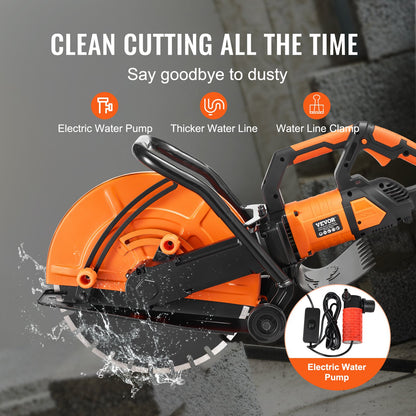 VEVOR Electric Concrete Saw, 16 in, 2800 W 15 A Motor Circular Saw Cutter with Max.