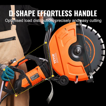 Electric Concrete Saw, 2800W 15A Motor, 42.5cm Blade, 152mm Cutting Depth