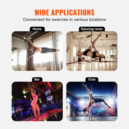 Professional Spinning & Static Dancing Pole Kit, Stainless Steel, Height Adjustable