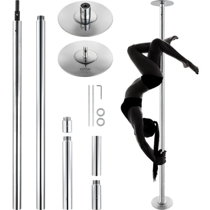 Professional Spinning & Static Dancing Pole Kit, Stainless Steel, Height Adjustable