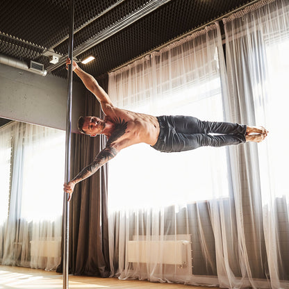 Professional Dancing Pole, Spinning Static Dancing Pole Kit, Portable Removable Pole, 45mm Heavy-Duty Stainless Steel Pole, Height Adjustable Fitness Pole, for Exercise Home Club Gym, Silver