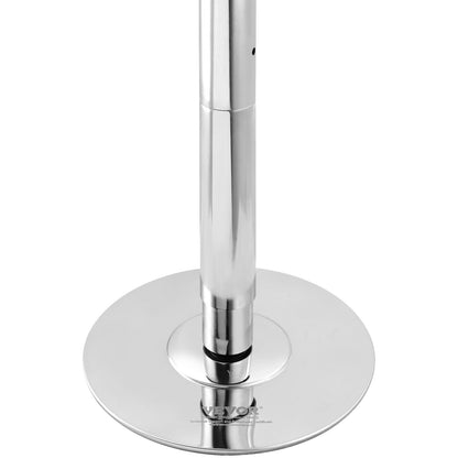 Professional Dancing Pole, Spinning Static Dancing Pole Kit, Portable Removable Pole, 45mm Heavy-Duty Stainless Steel Pole, Height Adjustable Fitness Pole, for Exercise Home Club Gym, Silver