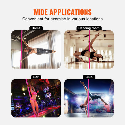 VEVOR Professional Dancing Pole, Spinning Static Dancing Pole Kit, Portable Removable