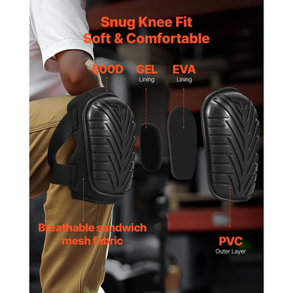 VEVOR Knee Pads for Work Heavy Duty Construction Knee Pads Soft Foam Gel Cushion