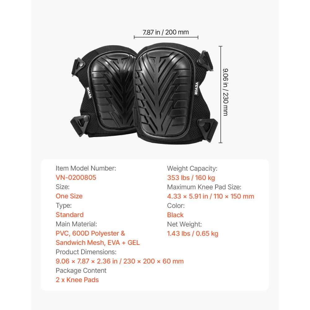 VEVOR Knee Pads for Work Heavy Duty Construction Knee Pads Soft Foam Gel Cushion