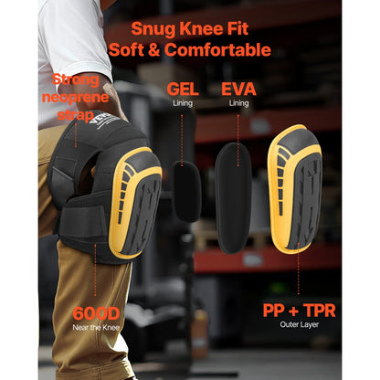 VEVOR Knee Pads for Work Extended Construction Knee Pads Anti-Slip Foam Cushion
