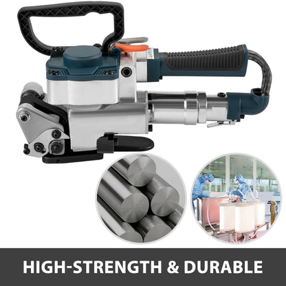 Pneumatic Strapping Machine, 13-19mm, 3500N Tension, PP/PET Compatible, 5kg Portable
