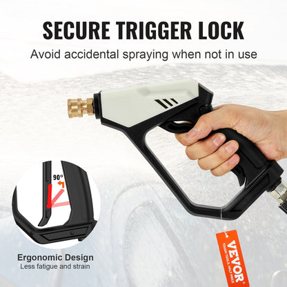 High Pressure Washer Gun 5000 PSI with Foam Spray & 5 Nozzles, 1/4 Meter Connector