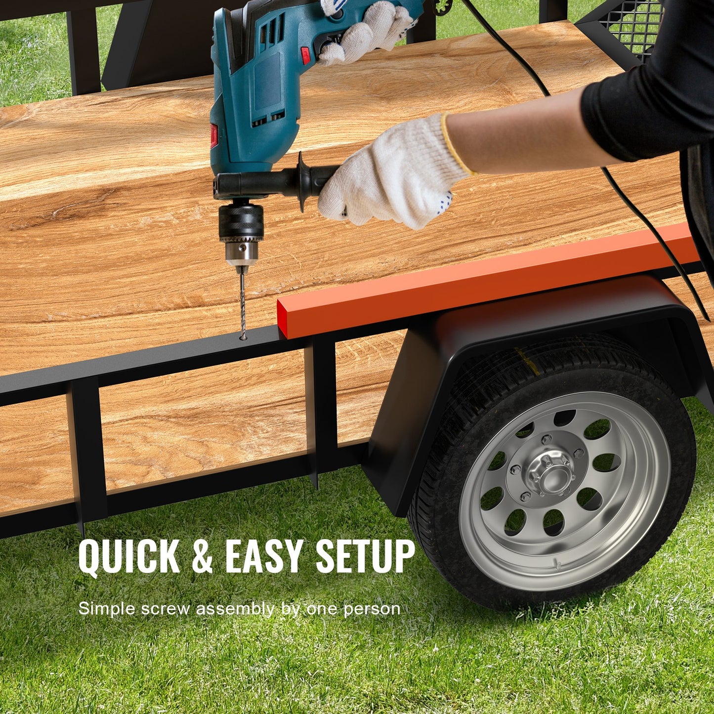 VEVOR Trailer Tailgate Lift Assist, Max 180 lbs Load Capacity, Compatible with Open