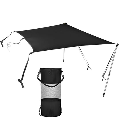Black T-Top Extension Shade Kit, UV-Proof, 1.83 x 2.13 m, with Telescopic Poles