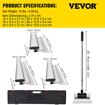 VEVOR Skimming Blade Set,10"+16"+24" Blades + 35"-78" Extension Handle，European