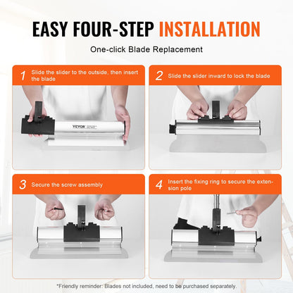 Professional Drywall Skimming Kit with Adjustable Handle and Fixator Knife